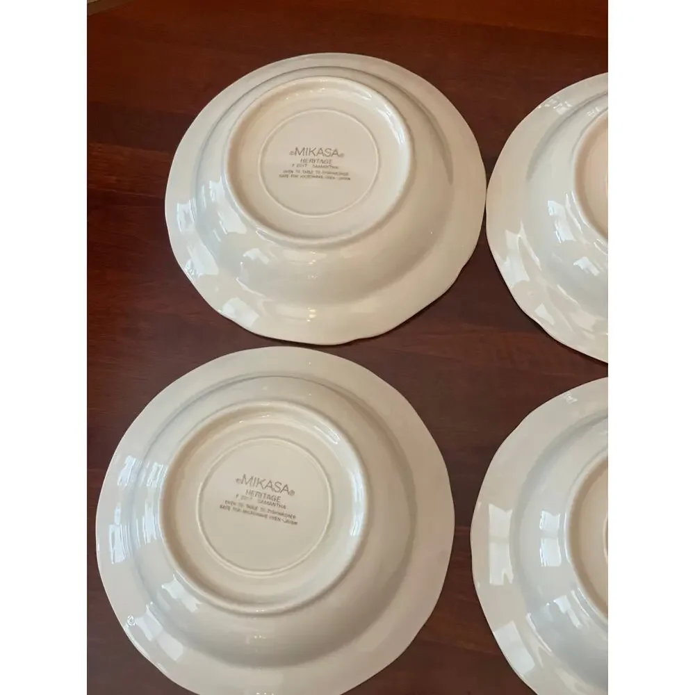 Mikasa Heritage Samantha F2017 Wildflower Floral Soup Pasta Bowls 8.5” Set of 6